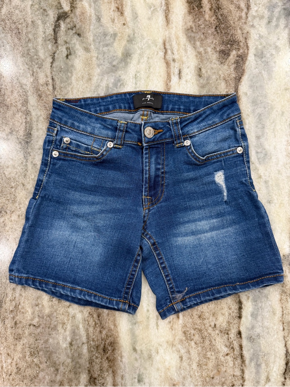 7 For All Mankind Kids Denim Shorts Size 8 Blue Stretch